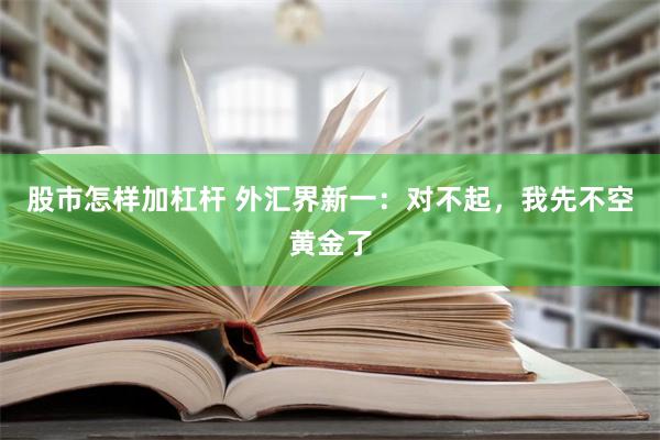 股市怎样加杠杆 外汇界新一：对不起，我先不空黄金了