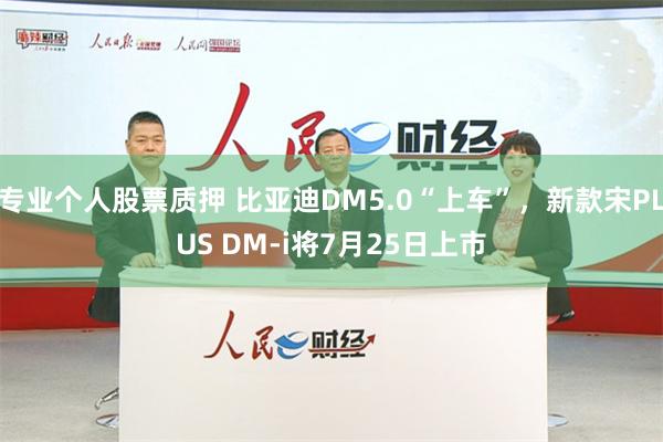 专业个人股票质押 比亚迪DM5.0“上车”，新款宋PLUS DM-i将7月25日上市