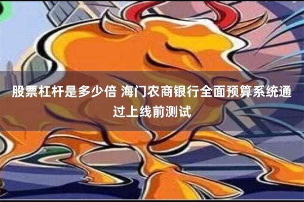 股票杠杆是多少倍 海门农商银行全面预算系统通过上线前测试